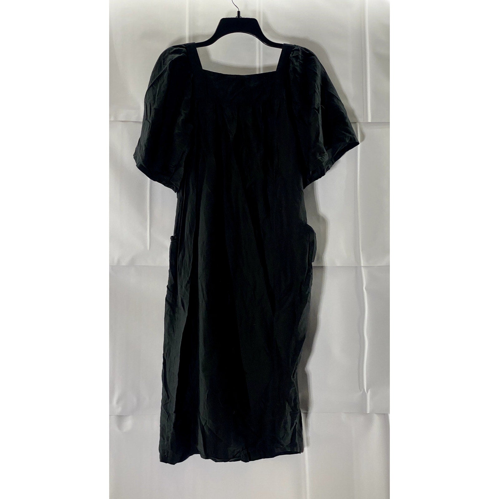 M. PATMOS Women's Black Louise Square-Neck Volume Sleeve Midi Dress SZ XS