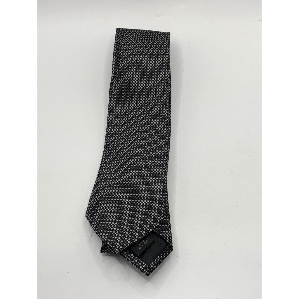 BANANA REUPLIC Men's Black Silk Square Dot Print Tie SZ OS
