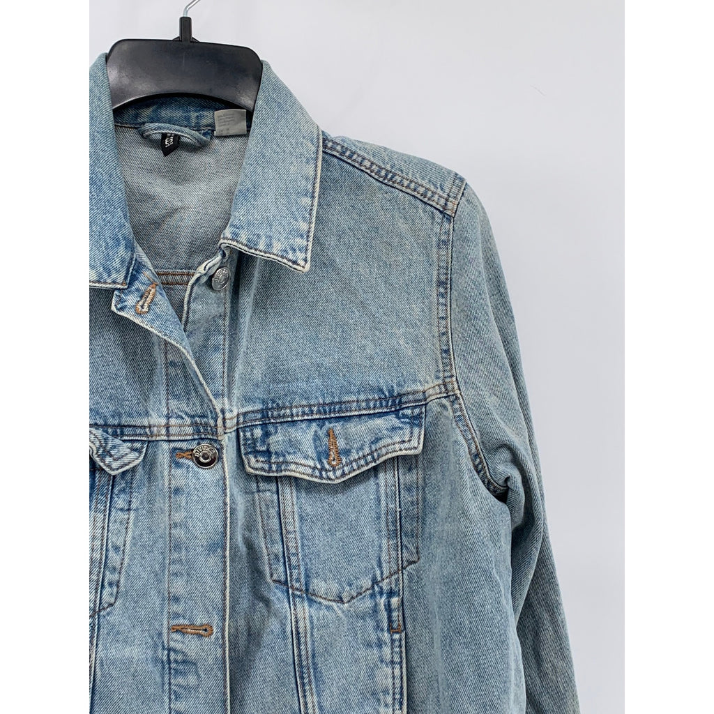 DIVIDED By H&M Women's Blue Denim Button-Up Long Sleeve Jean Jacket SZ M