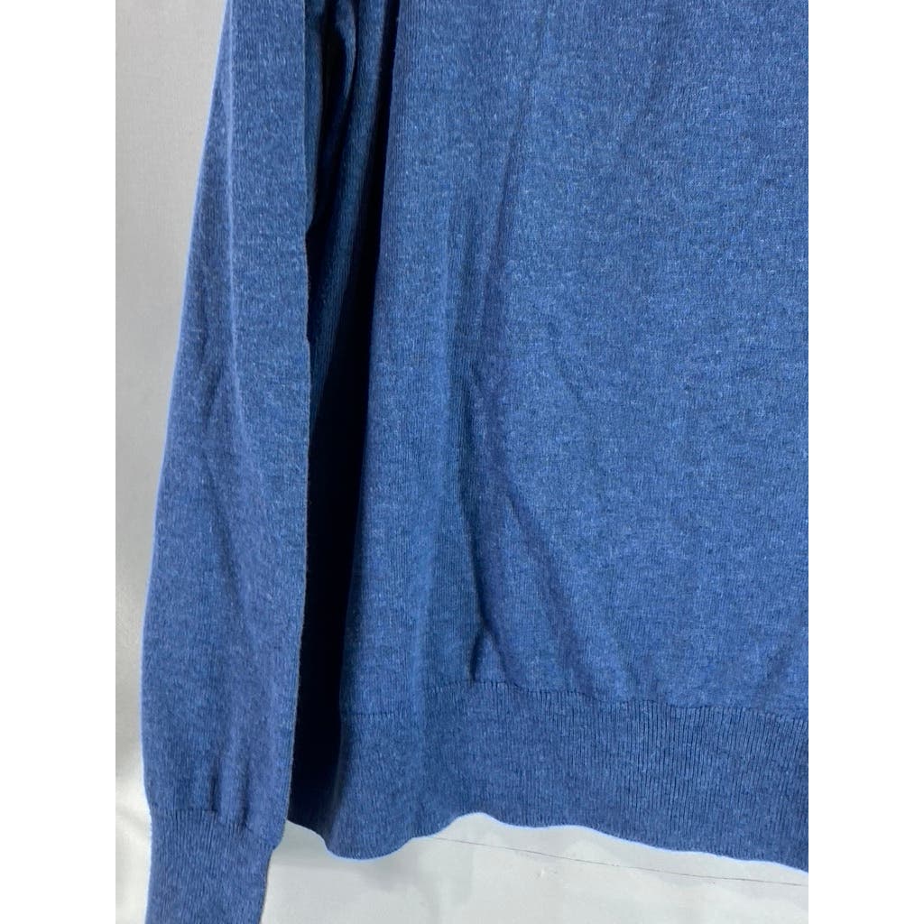 J.CREW Men's Blue Crewneck Cotton-Blend Pullover Sweater SZ XL
