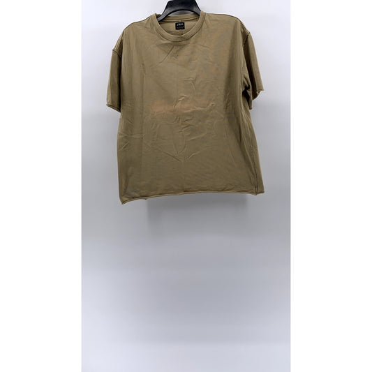 ZARA Women's Tan Crewneck Oversized Short Sleeve Top SZ S