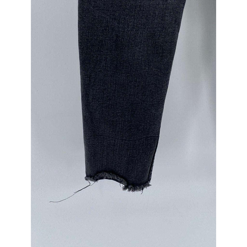 STREETWEAR SOCIETY Women's Washed Black Embroidered Rose Mom Jean SZ 9