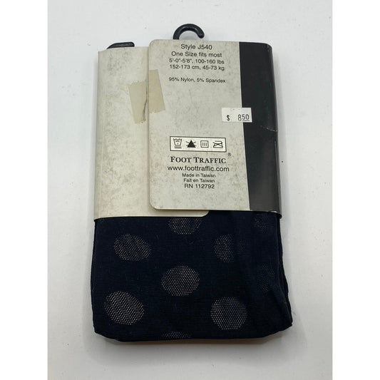 FOOT TRAFFIC Women's Black Circle Sheer Stretch Pull-On Tights SZ OS