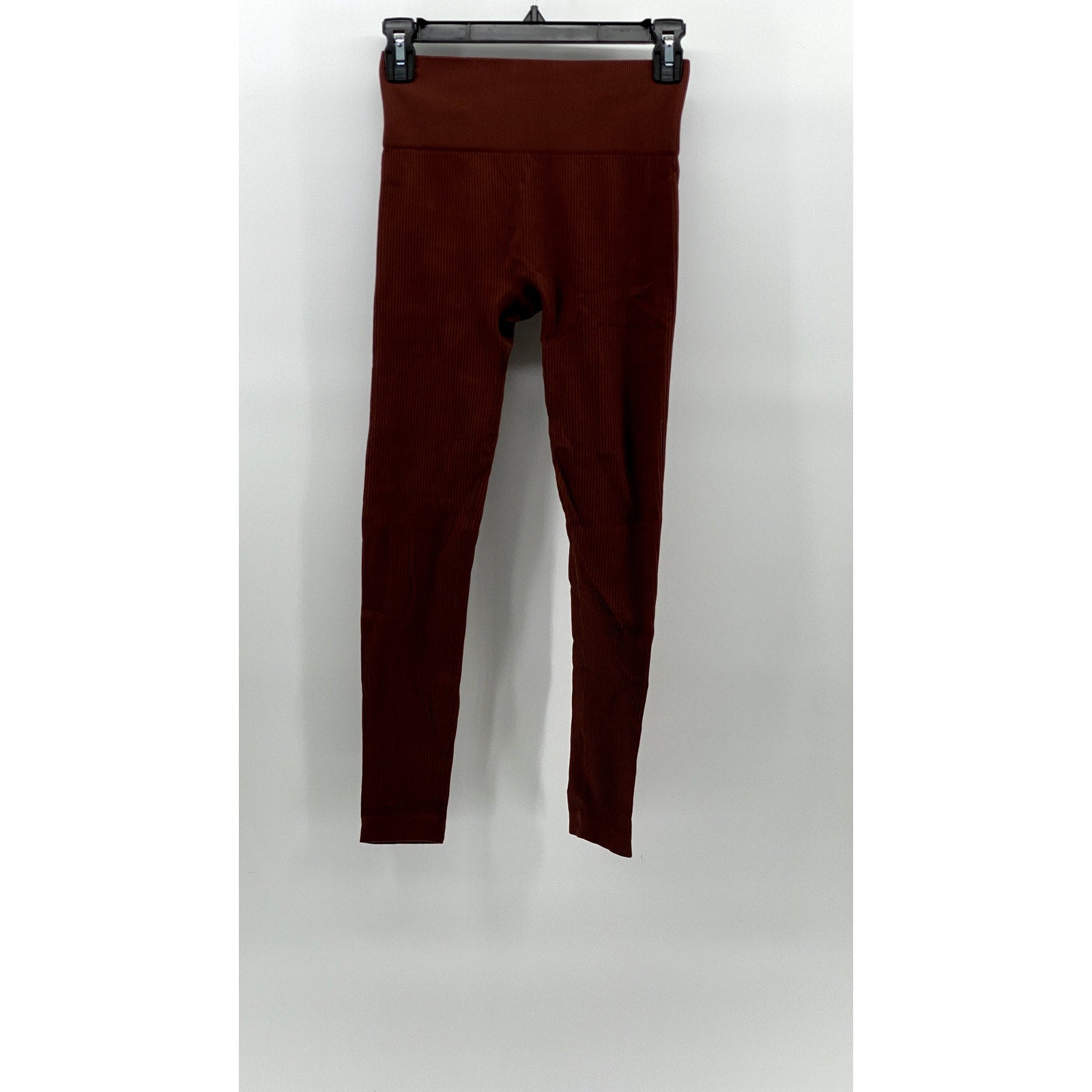 UNBRANDED Women's Rust Ribbed Pull-On Skinny High-Rise Leggings SZ S