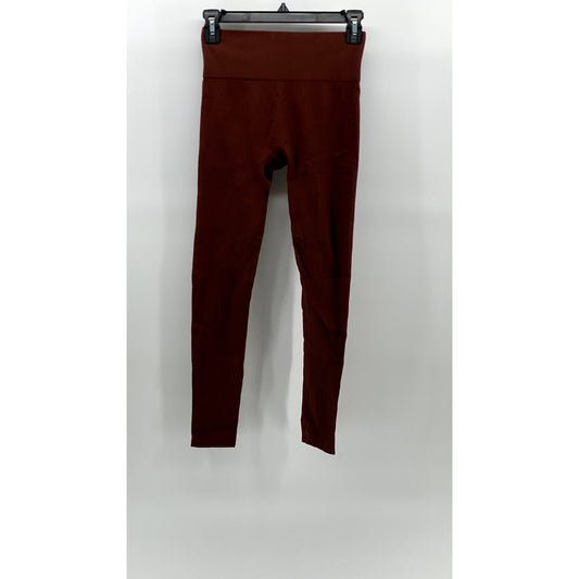 UNBRANDED Women's Rust Ribbed Pull-On Skinny High-Rise Leggings SZ S