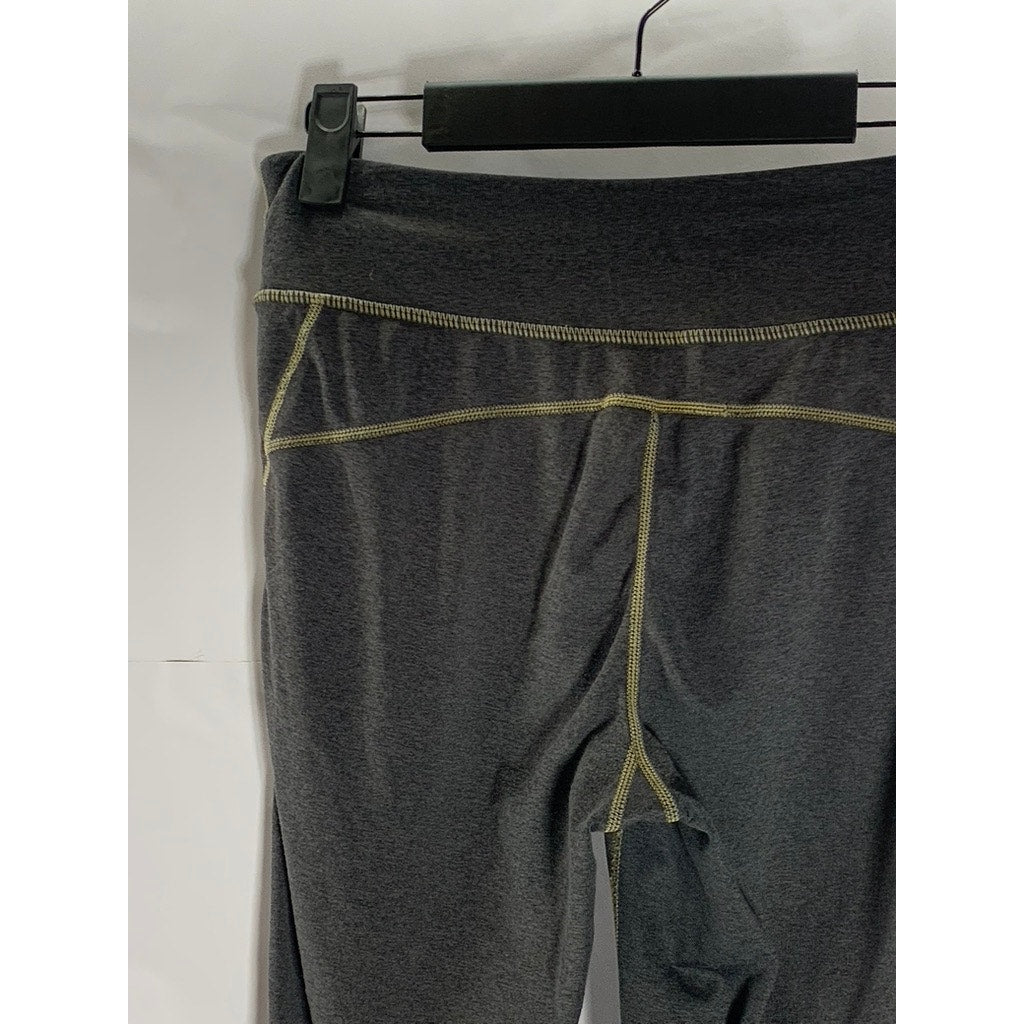 UNBRANDED Women's Navy/Tan Elastic Waist Pull-On Ruched Hem Crop Sweatpants SZ S