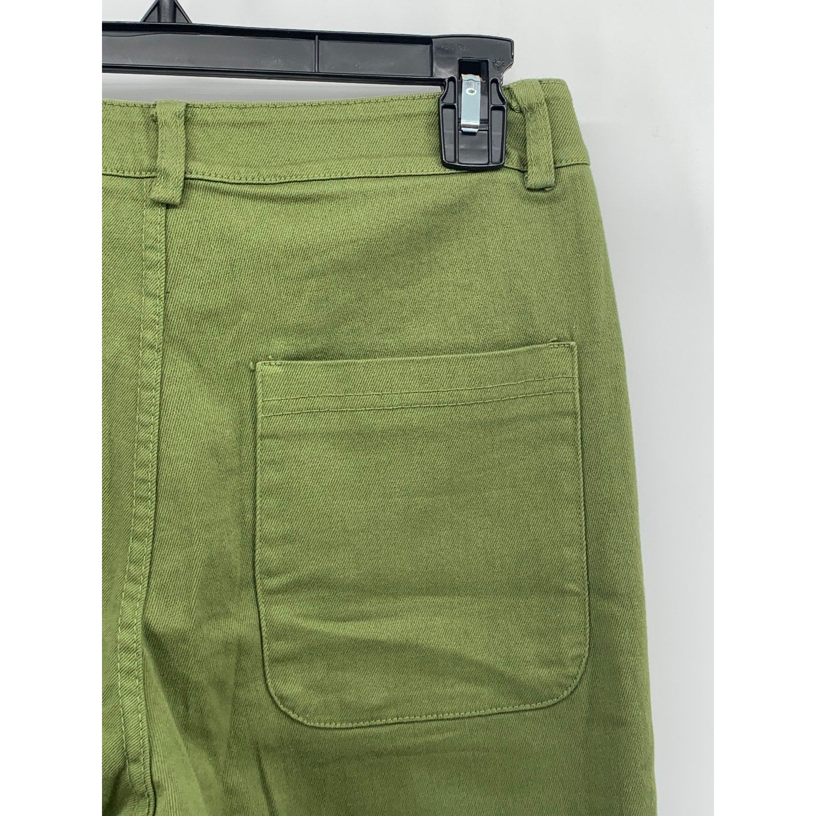 JOHANNA PARIS Women’s Dark Green Denim High Rise Wide-Leg Pant SZ M