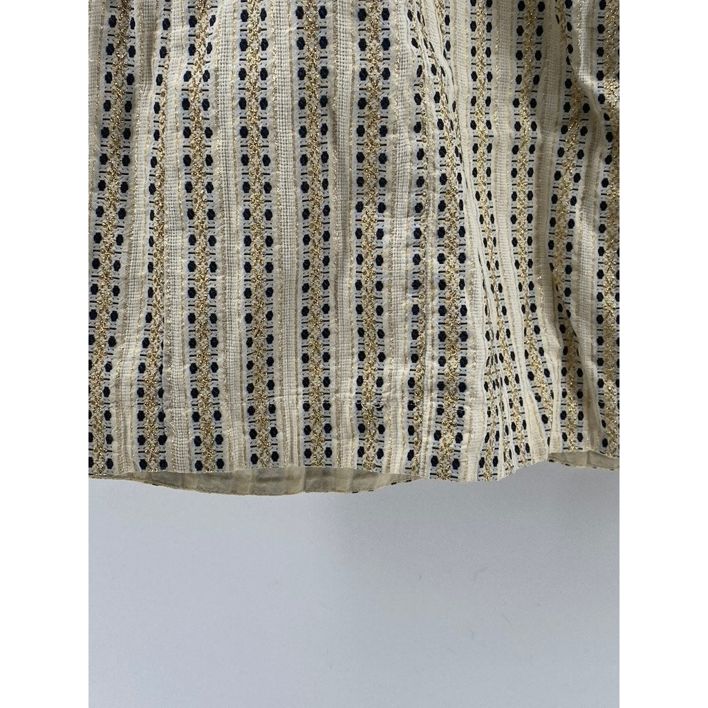SEE BY CHLOE Women's Beige Printed Strapless Sweetheart Neck Mini Dress SZ 4