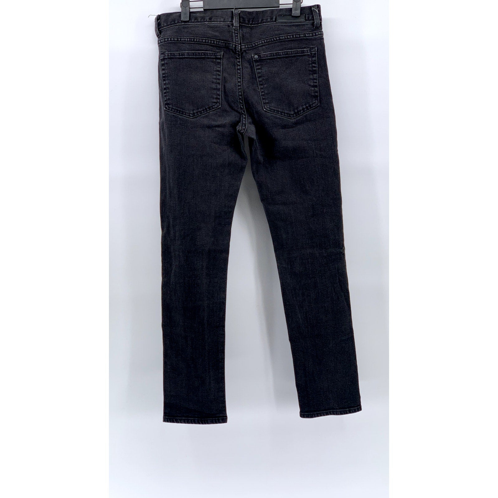 H&M Women’s Washed Black Button-Fly Distressed Slim & Denim Jeans SZ 32