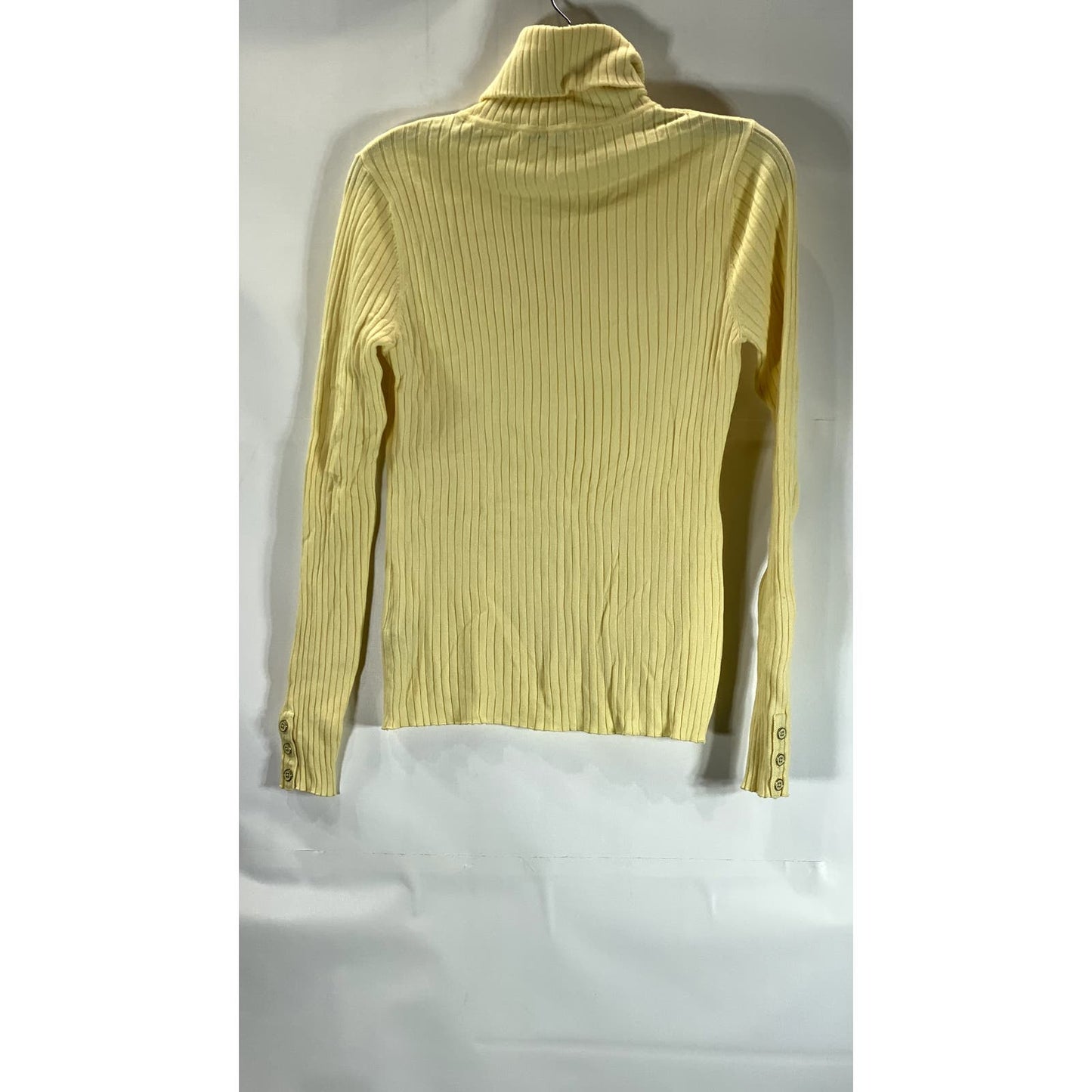 J. MCLAUGHLIN Women's Yellow Arlette Rib Stretch Turtleneck Long Sleeve Top SZ M