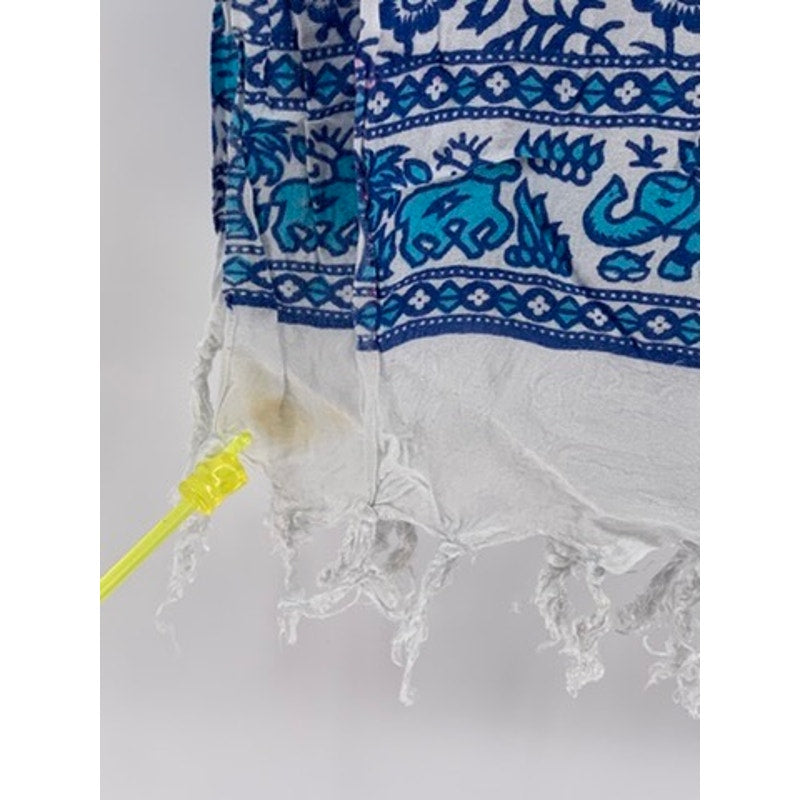 UNBRANDED Women’s Blue Shell-Animal Print Fringe Scarf