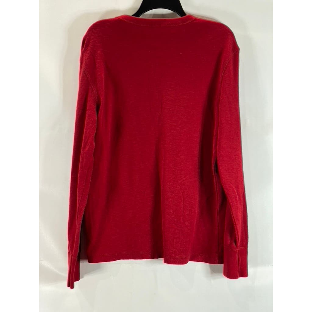 AMERICAN EAGLE OUTFITTERS Men's Red Graphic Waffle-Knit Vintage-Fit T-Shirt SZ L