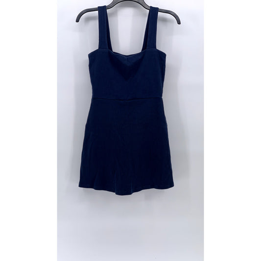PINK Women's Navy Blue Straight-Neck Sleeveless Short Lined A-Line Dress SZ S