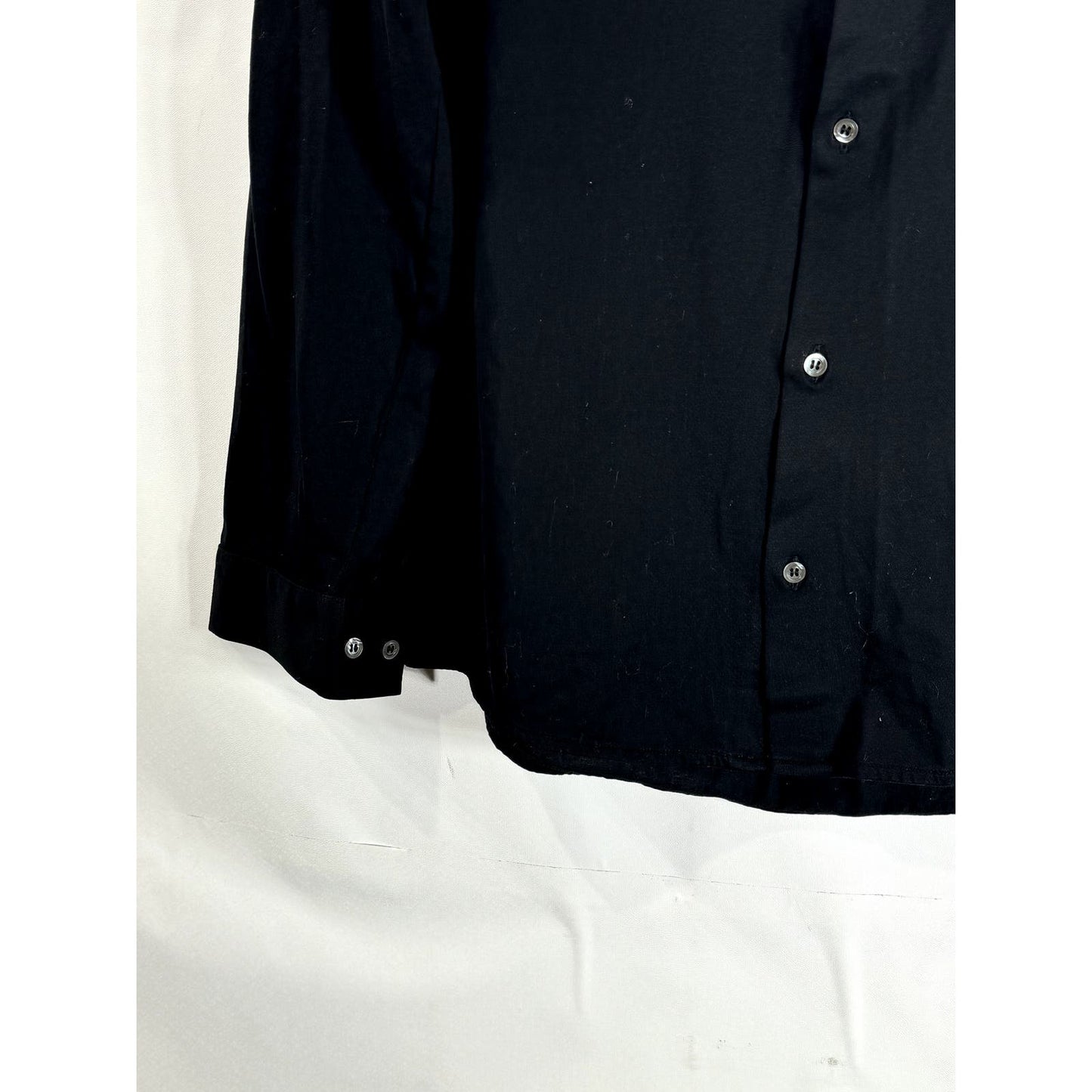 COS Women's Black Solid Cotton Button-Up Long Sleeve Top SZ S(US4)