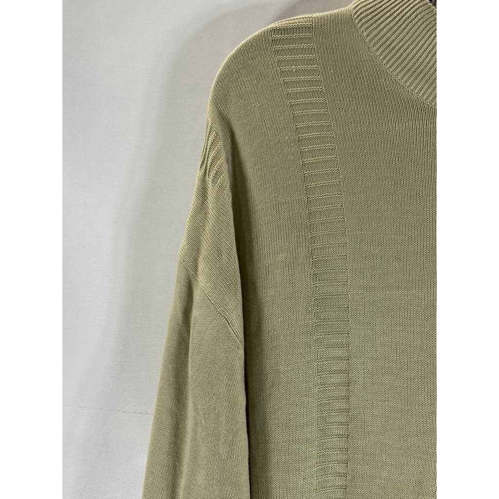 ELLIOTT Men's Tan Mock-Neck Acrylic Knit Pullover Sweater SZ 2XL