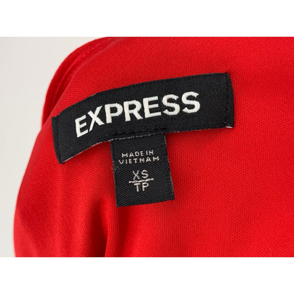 EXPRESS Women’s Red Off-The-Shoulder Ruffle Sleeve A-Line Midi Dress SZ XS