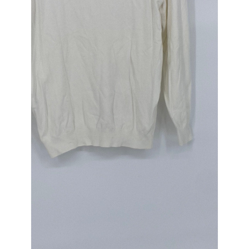 ZARA Men’s Cream Knit Long Sleeve Turtleneck Sweater SZ S