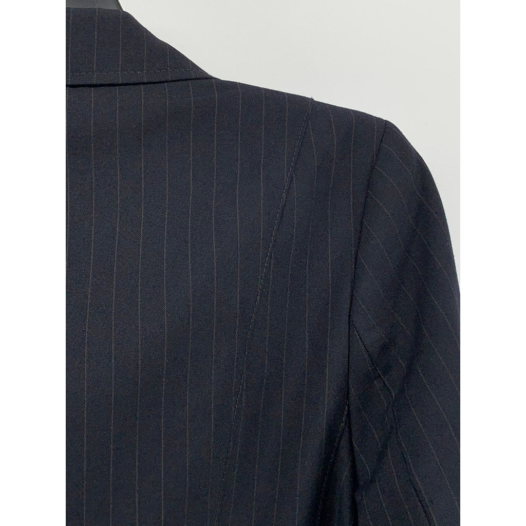ANN TAYLOR Women's Petite Navy Pinstripe Two-Button Blazer SZ 2P