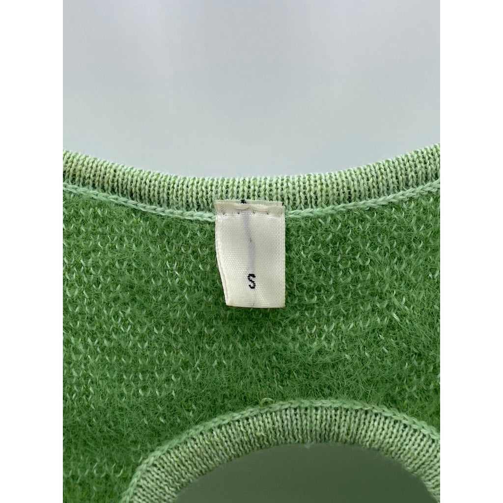 UNBRANDED Women's Green Scoop-Neck Knit Cutout Midi Bodycon Dress SZ S