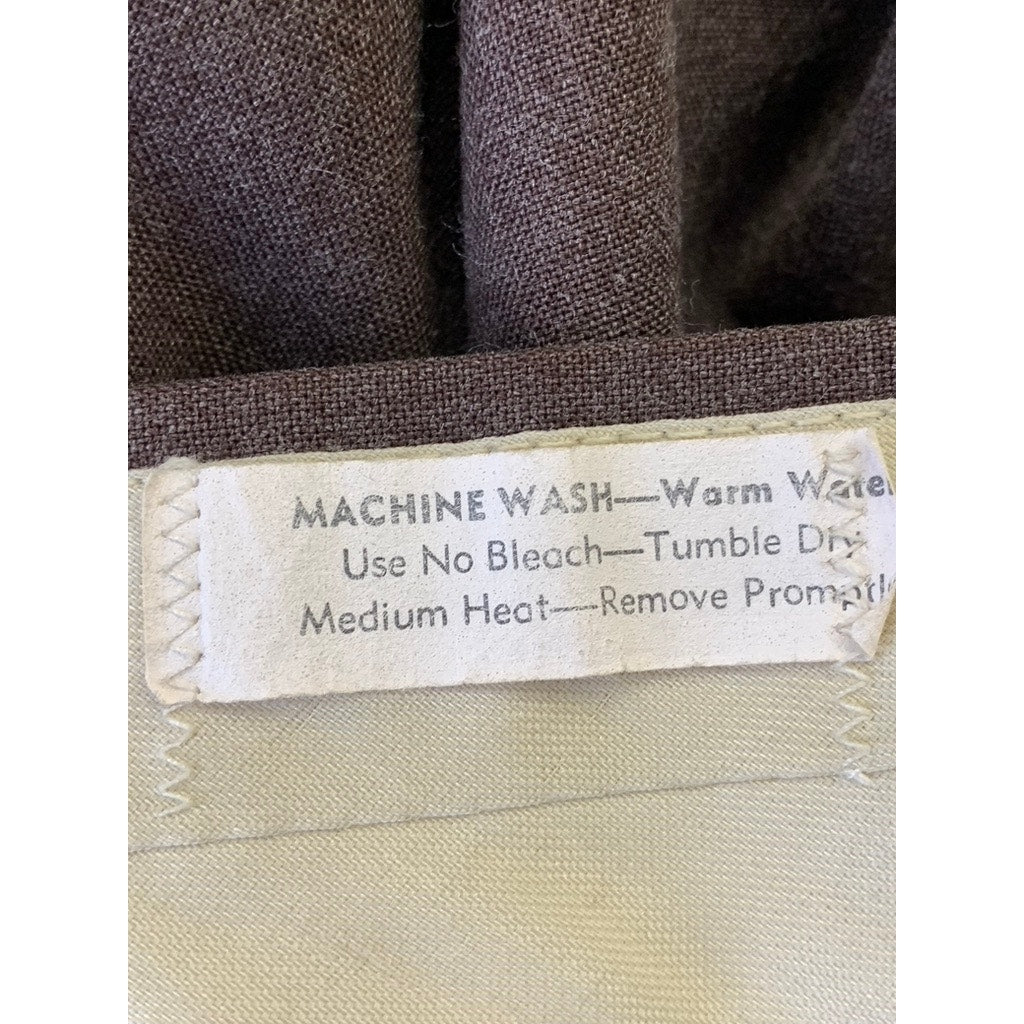 UNBRANDED Men's Brown Vintage Straight-Leg Dress Pants SZ 34