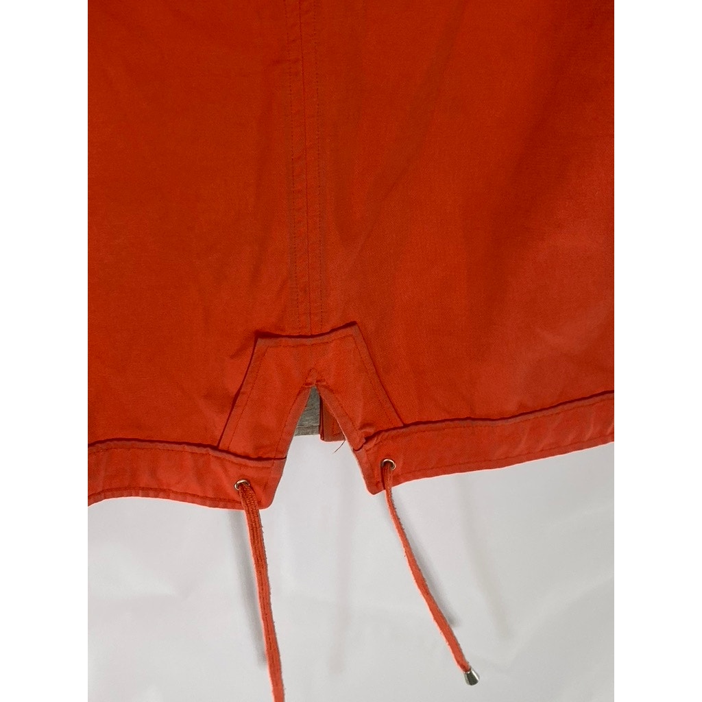 TOPSHOP Women's Orange Snap-Button Full-Zip Drawstring Hem Jacket SZ 2