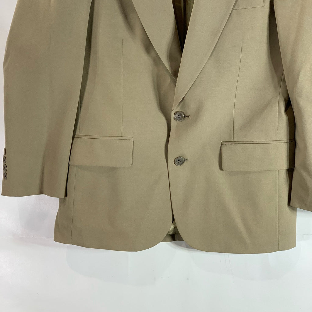 STANLEY BLACKER COUTURE Men's Tan Two-Button Worsted Wool Short Blazer SZ 37S