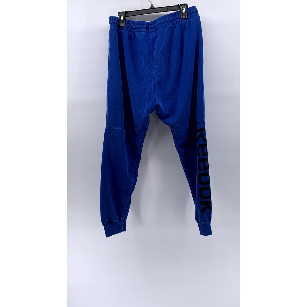 REEBOK Men's Royal Blue Drawstring Casual Pull-On Jogger Pants SZ L