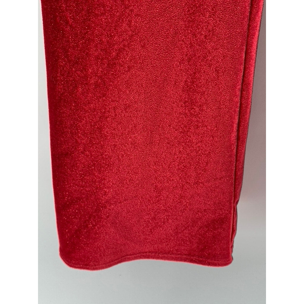 URSULA & BENJAMIN Women's Red Shimmer Pull-Up High Rise Straight Leg Pant SZ S