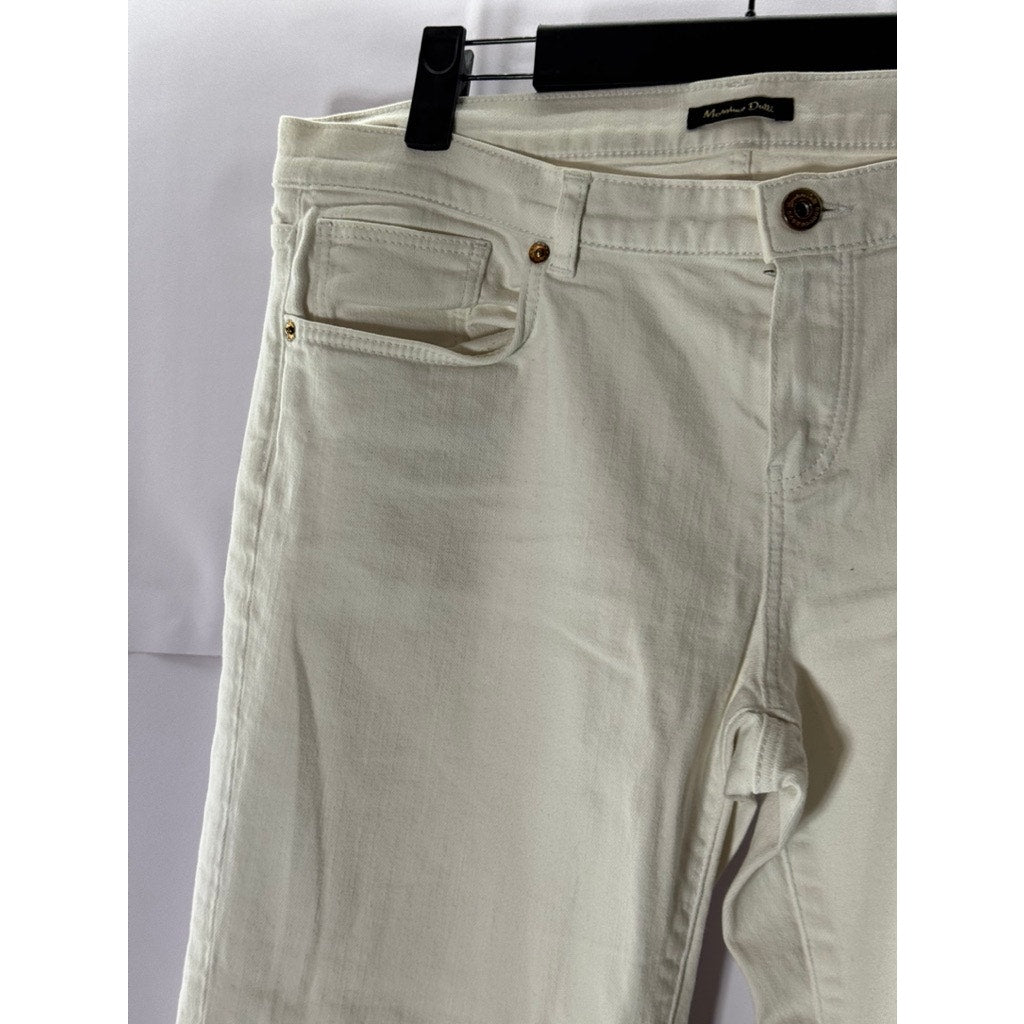 MASSIMO DUTTI Women's White Five-Pocket Straight-Leg Denim Jeans SZ 10
