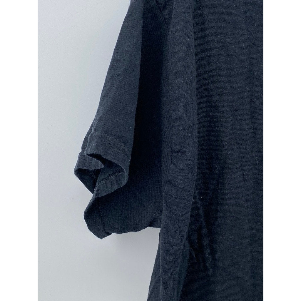 GILDAN Unisex Adult Black Graphic Crewneck Short Sleeve T-Shirt SZ M