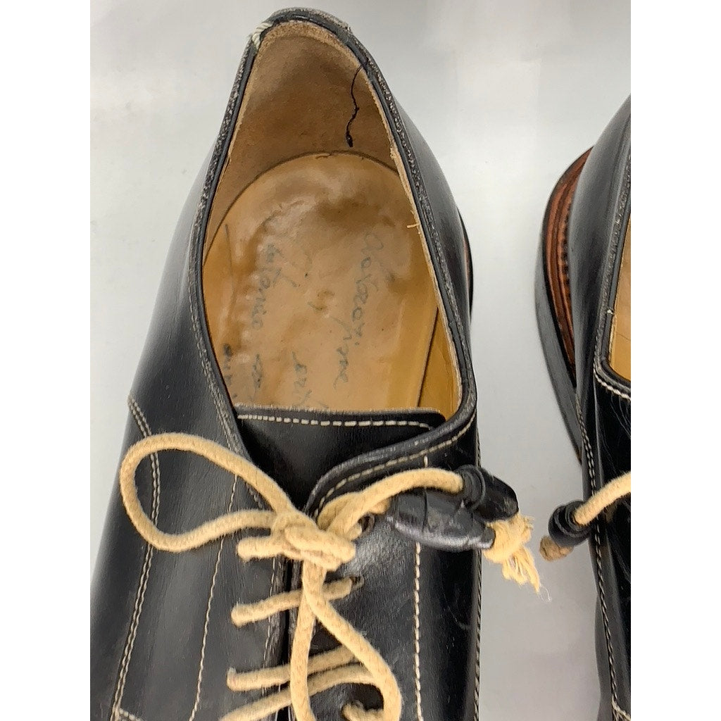 UNBRANDED Men's Black Leather Square Toe Oxford Shoes SZ 45(US11)