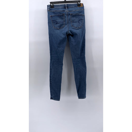 AMERICAN EAGLE Women's Medium Blue Wash Next Level Stretch Hi-Rise Jeggings SZ 4
