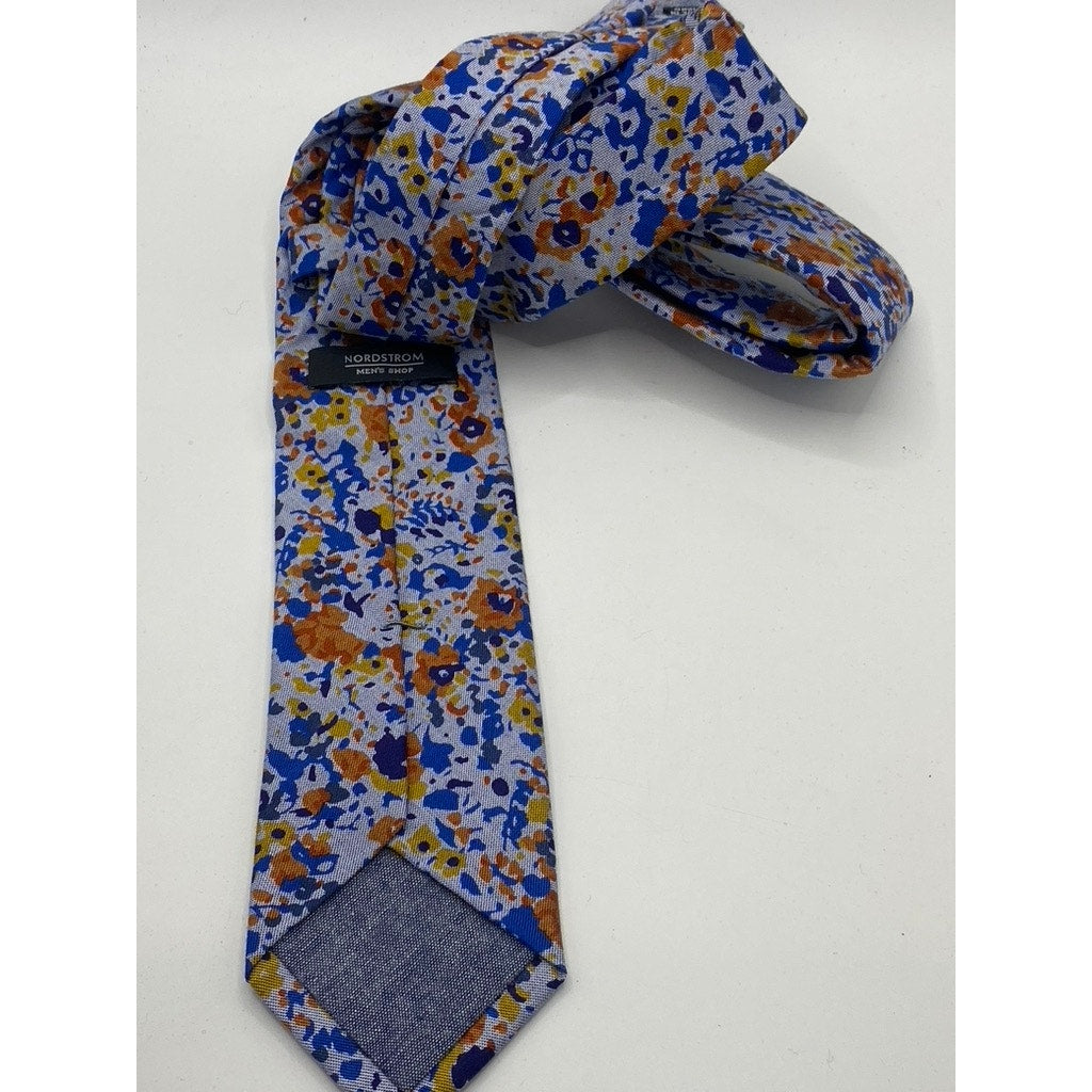 NORDSTROM Men’s Blue-Multi Floral Print Tie SZ OS