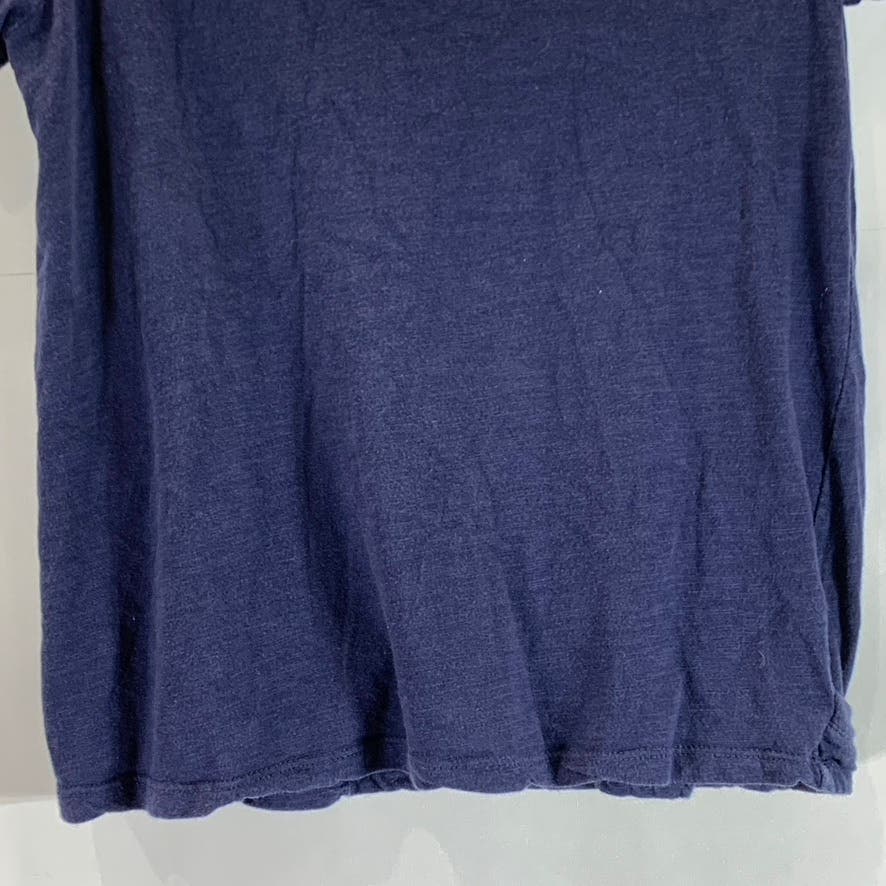 HABITUAL Big Girl's Navy Crewneck Cutout Short Sleeve Top SZ 12