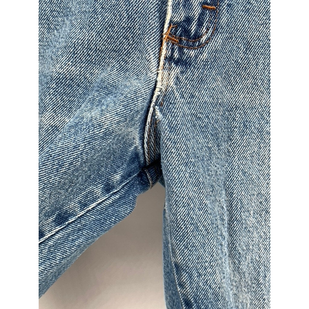 RUSTLER Men's Blue Vintage Denim Distressed Straight-Leg Jeans SZ 38X30