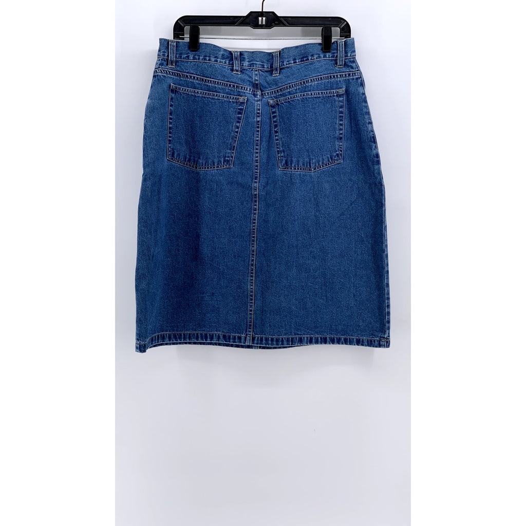 EDDIE BAUER Women's Blue Denim Vintage A-Line Cotton Skirt SZ 16