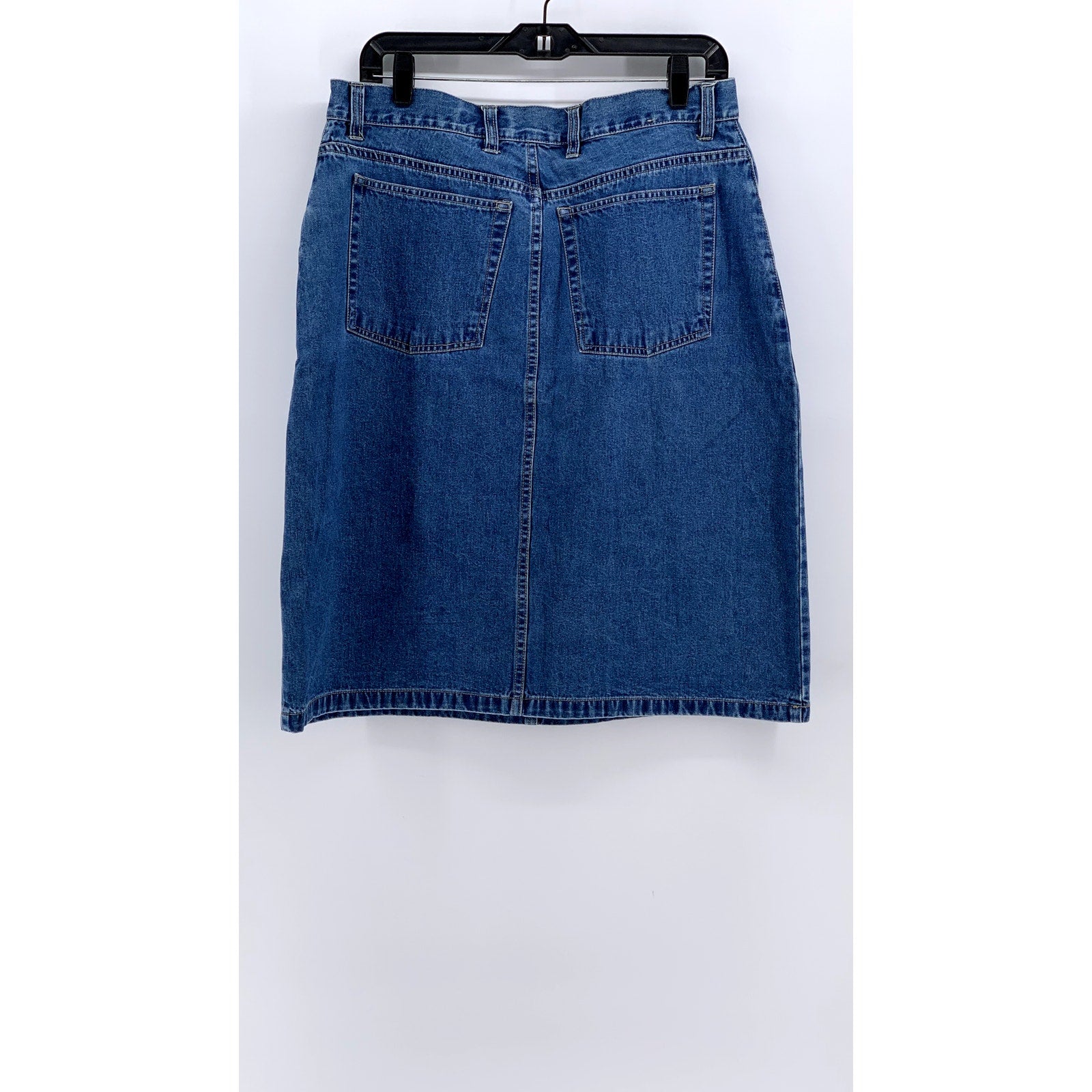 EDDIE BAUER Women's Blue Denim Vintage A-Line Cotton Skirt SZ 16