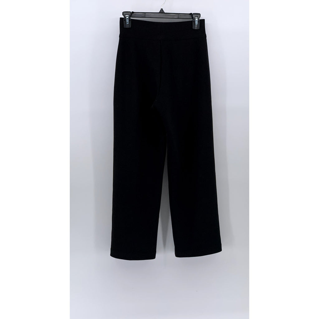 MEYOUR Women's Black Solid Stripe Wide-Leg Pull-On Pants SZ S
