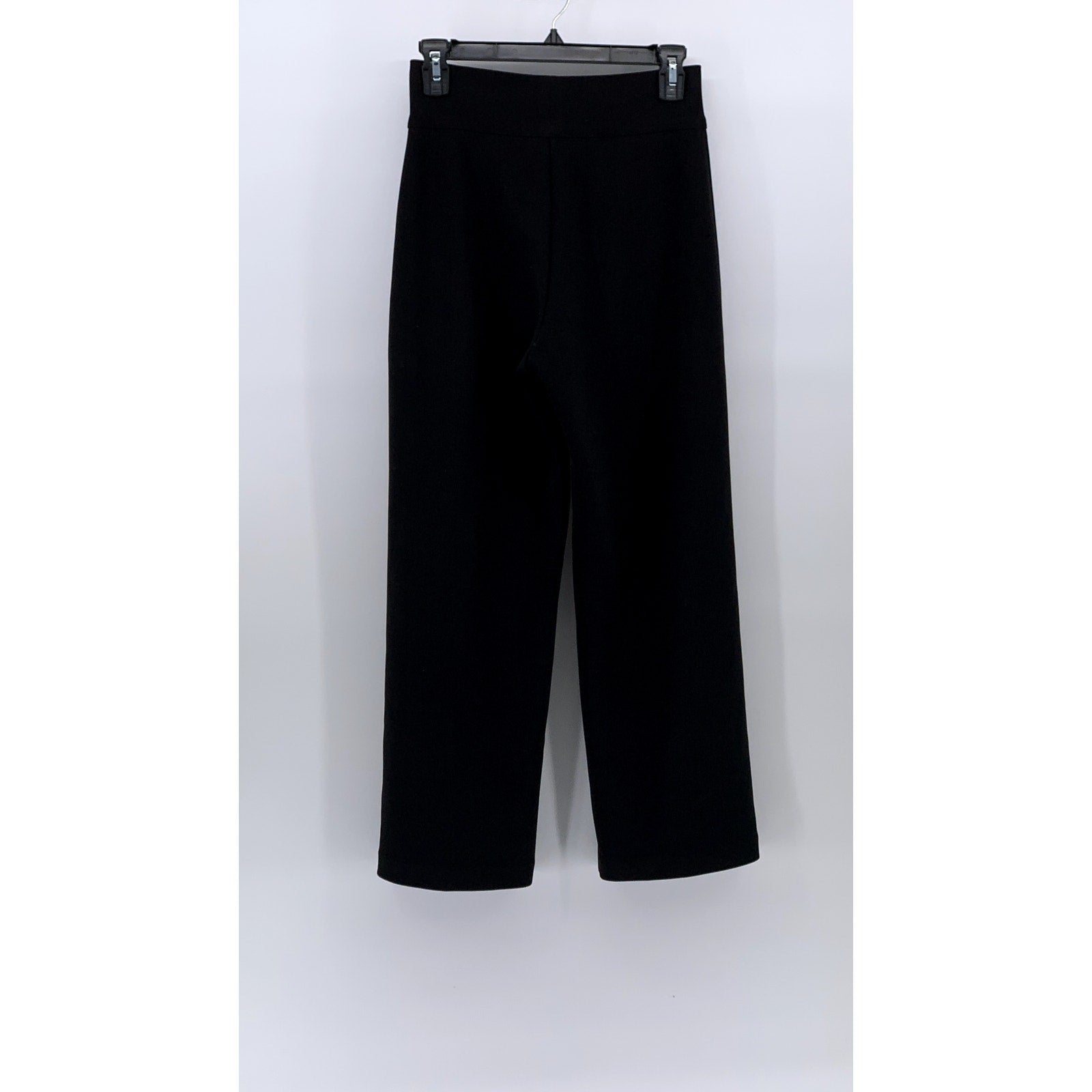 MEYOUR Women's Black Solid Stripe Wide-Leg Pull-On Pants SZ S