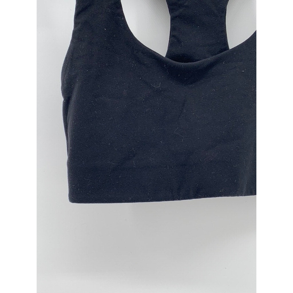 TNA Women's Black Solid Racer Back Active Crop-Top SZ XS