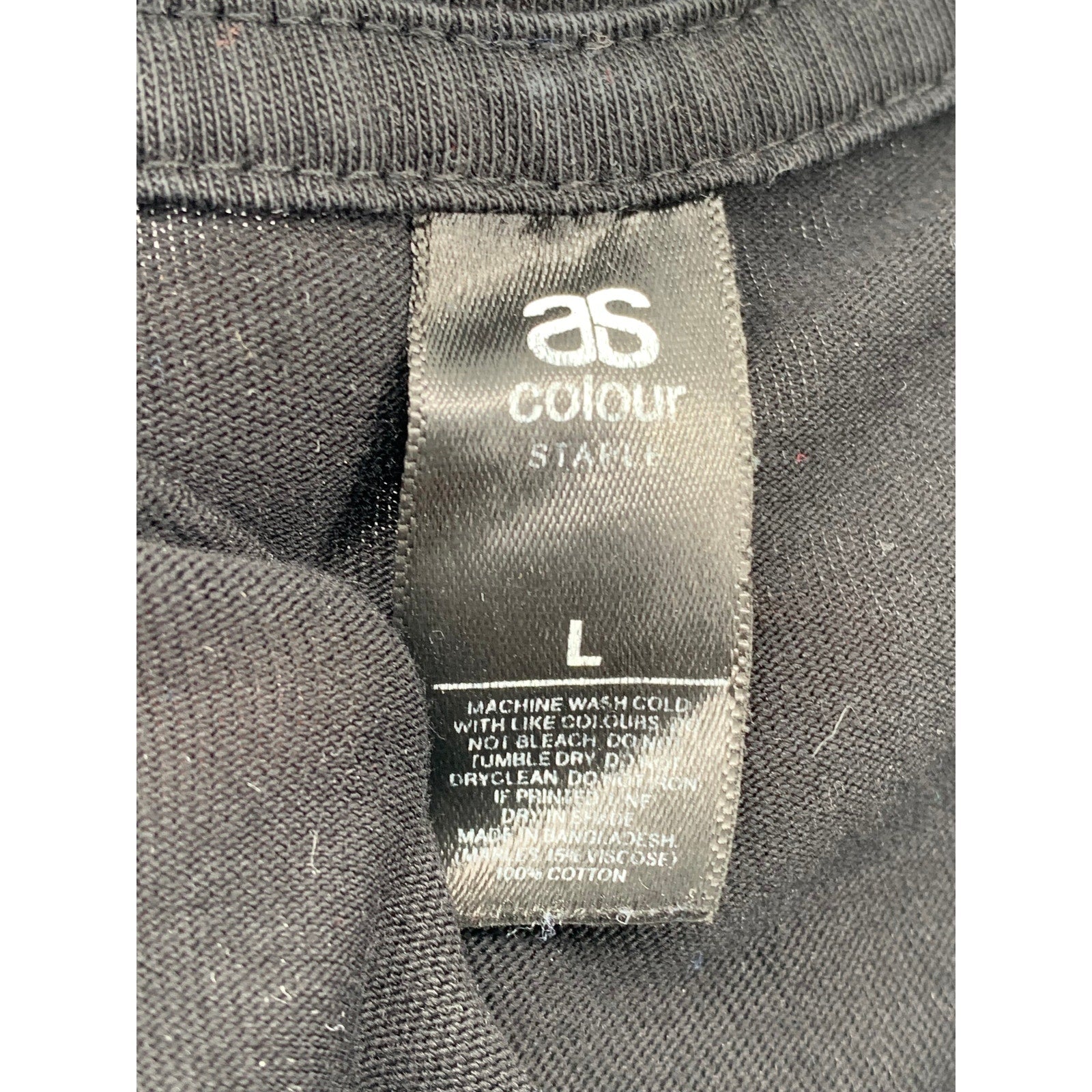 AS COLOUR Men's Black 16:9 Logo Crewneck Short Sleeve Casual T-Shirt SZ L