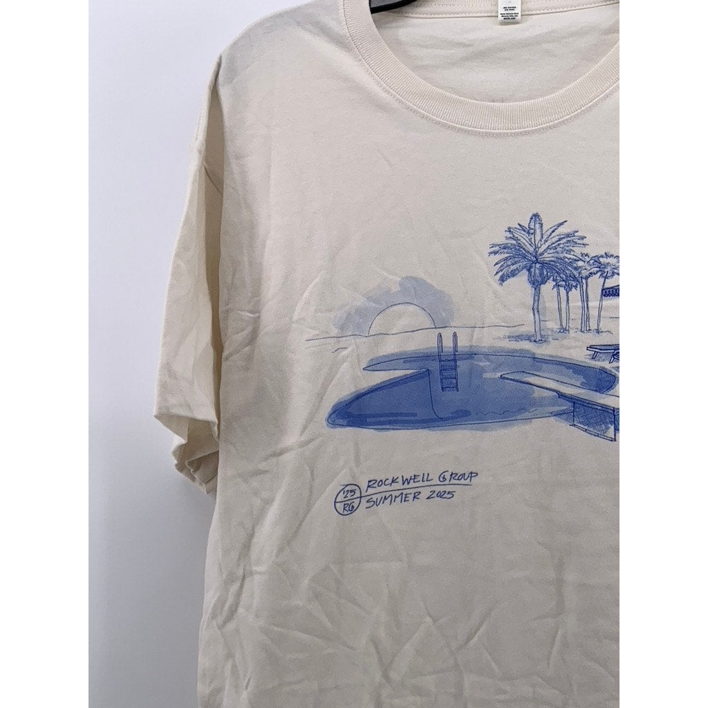 BELLA+CANVAS Men's Beige Graphic T-Shirt SZ M