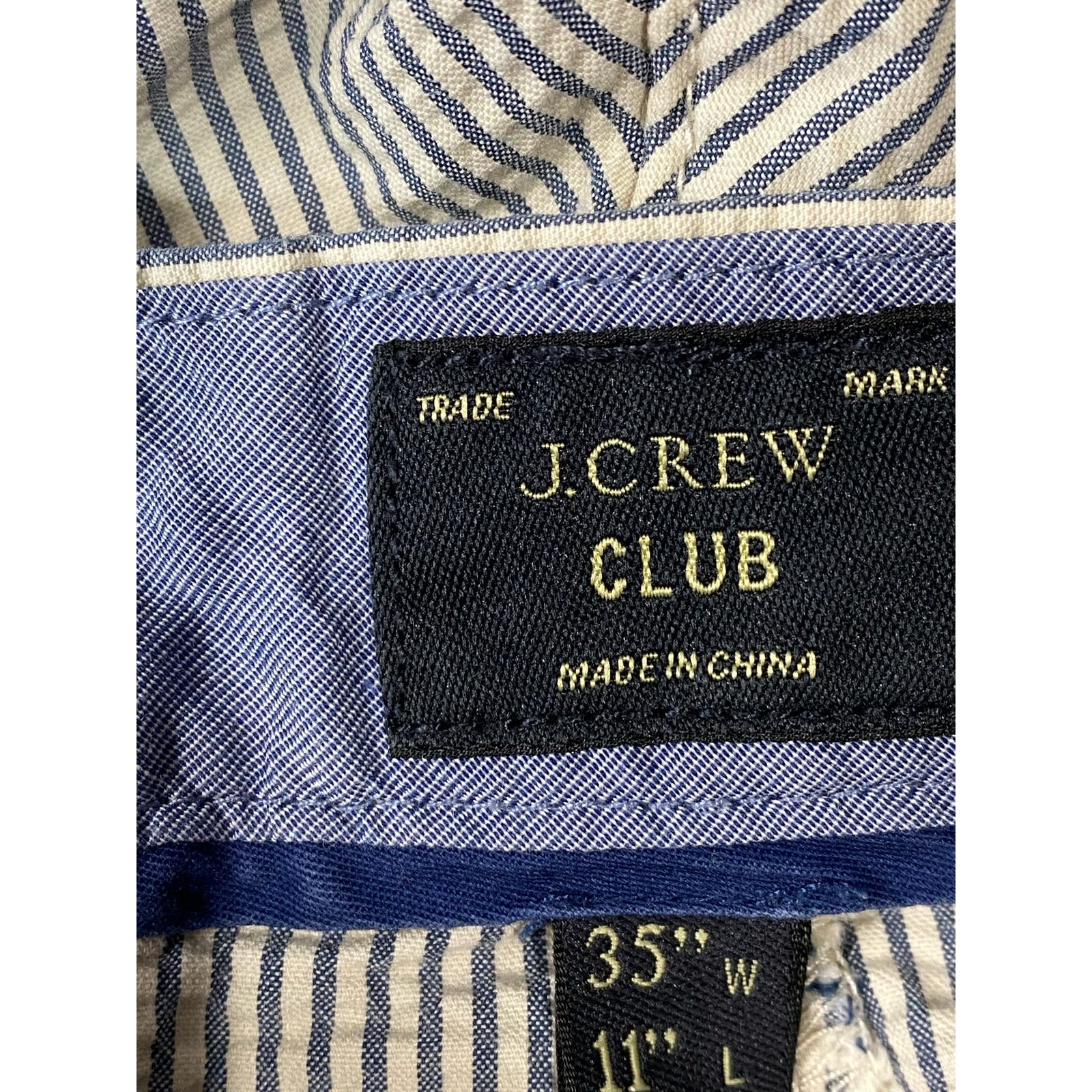 J.CREW CLUB Men's Gray Seersucker Regular-Fit 11" Chino Shorts SZ 35