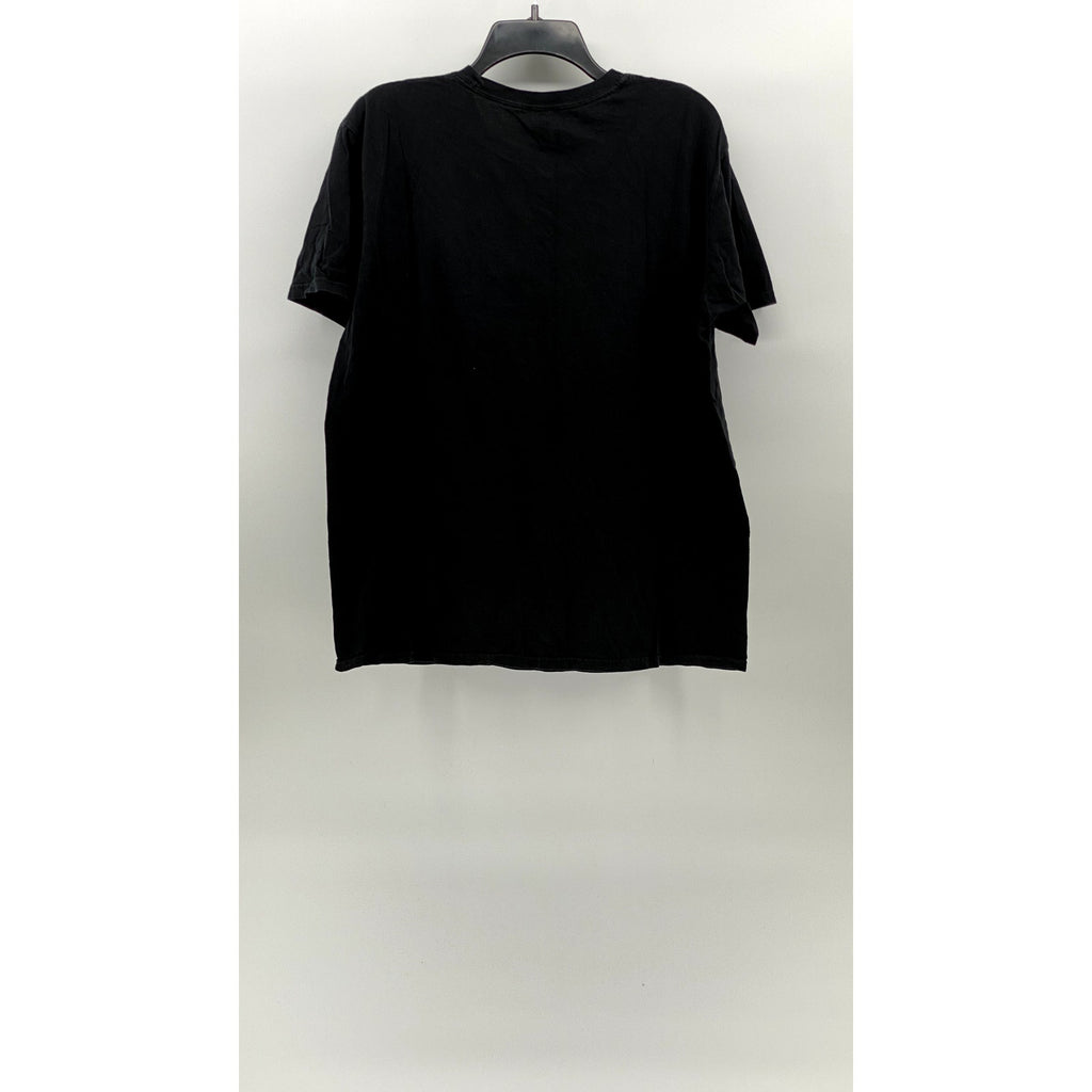 GILDAN Men's Black Skeleton Flame Hand Crewneck Short Sleeve T-Shirt SZ L