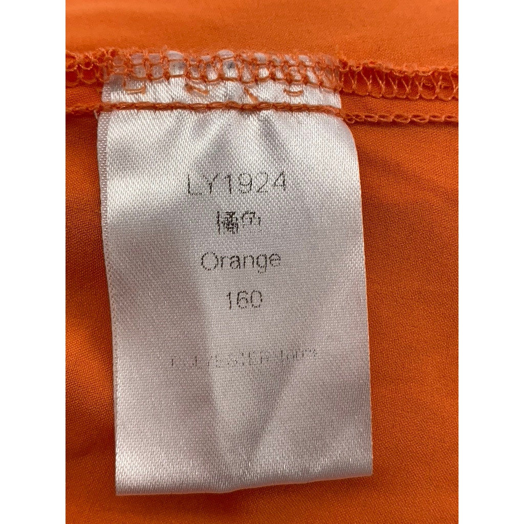 UNBRANDED Women's Orange Chiffon Ruched Hem Fit & Flare Coquette Skirt SZ S
