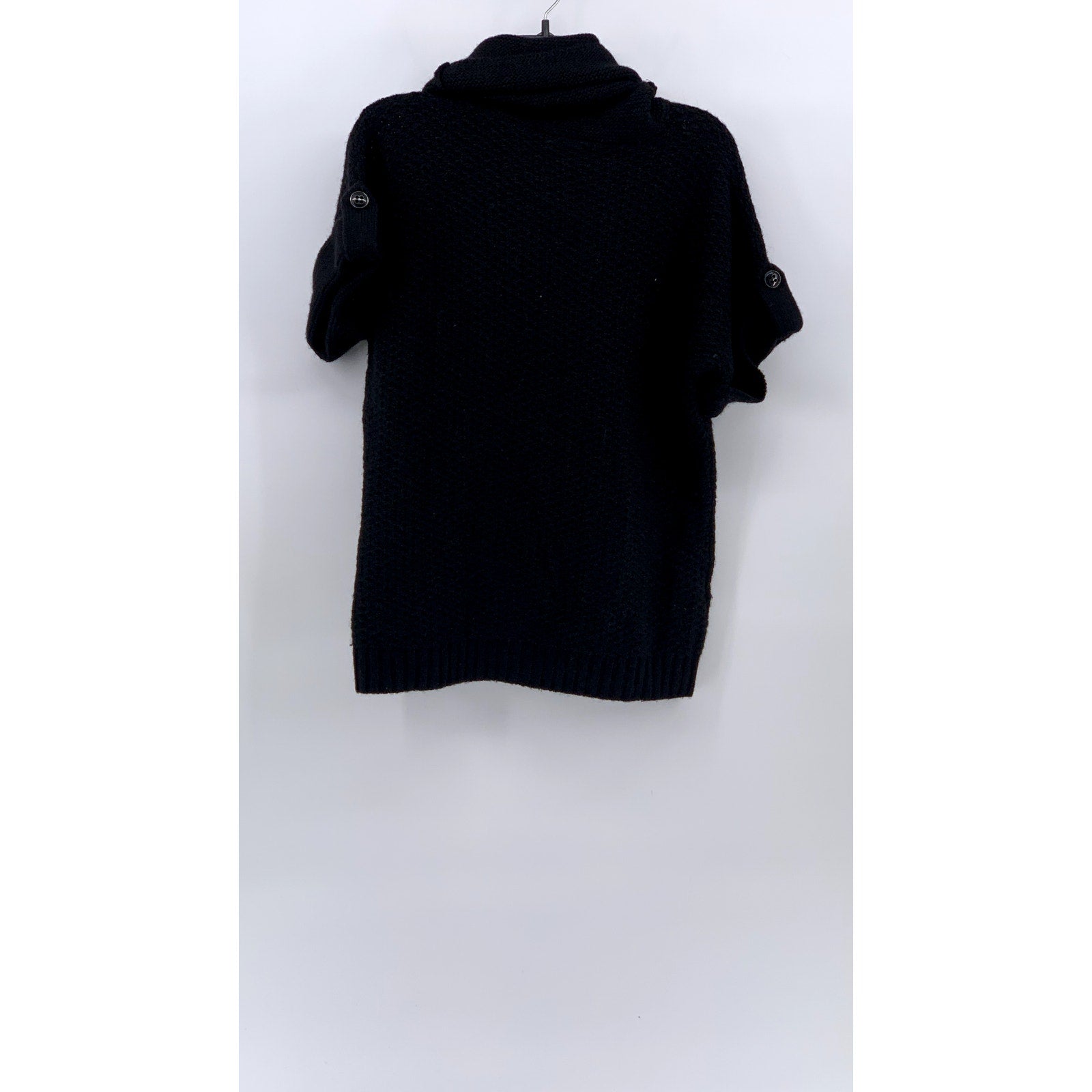 GENFINS COLLECTION Women's Black Knit Cowl-Neck Short Sleeve Top SZ 48(USXL)