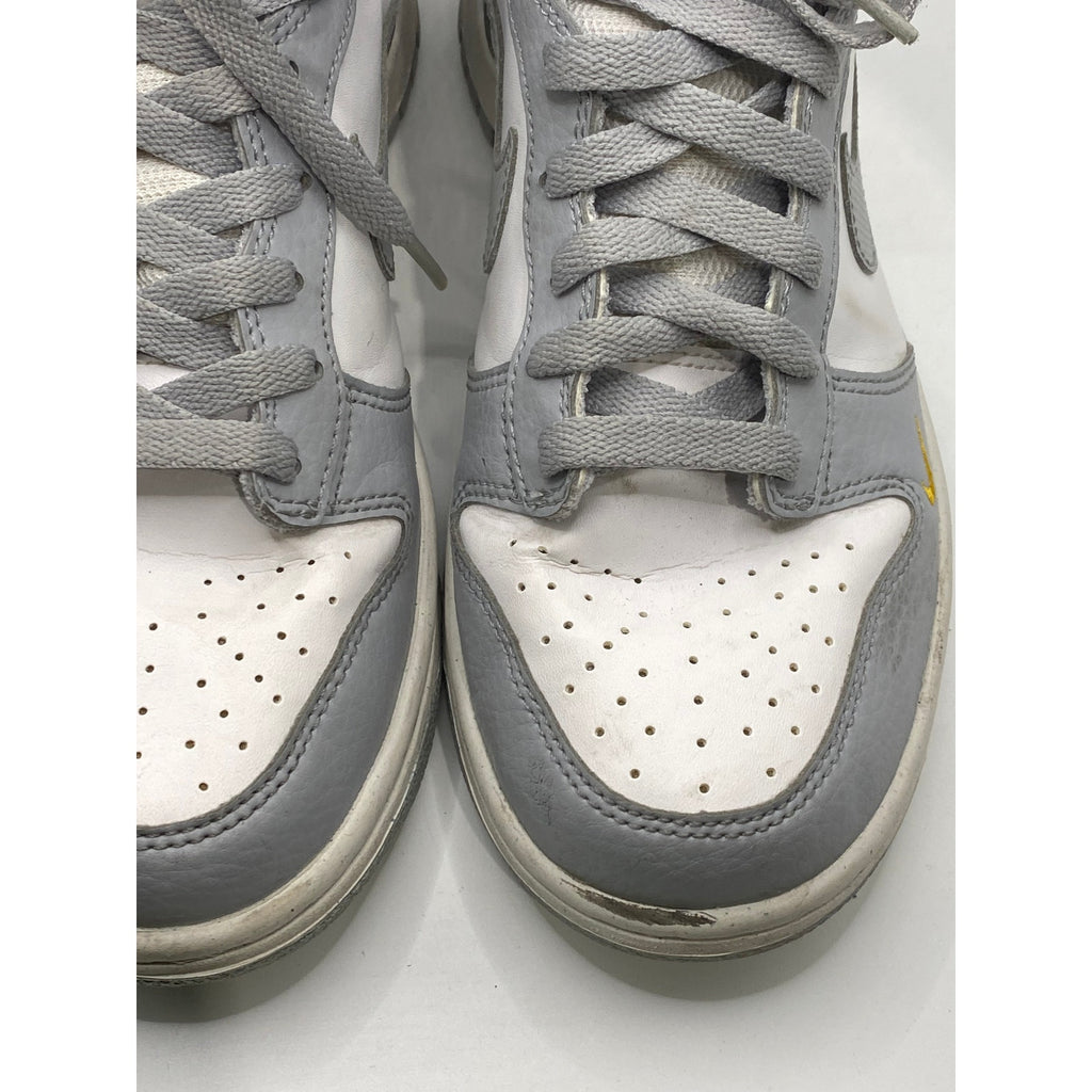 NIKE Youth Wolf Gray Marigold Lace-Up Dunk High Next Nature GS Sneakers SZ 6Y