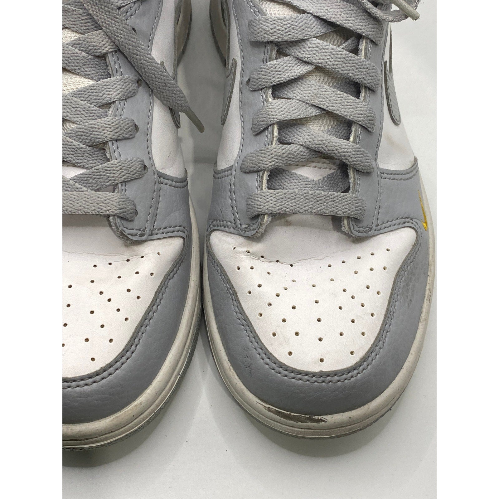 NIKE Youth Wolf Gray Marigold Lace-Up Dunk High Next Nature GS Sneakers SZ 6Y