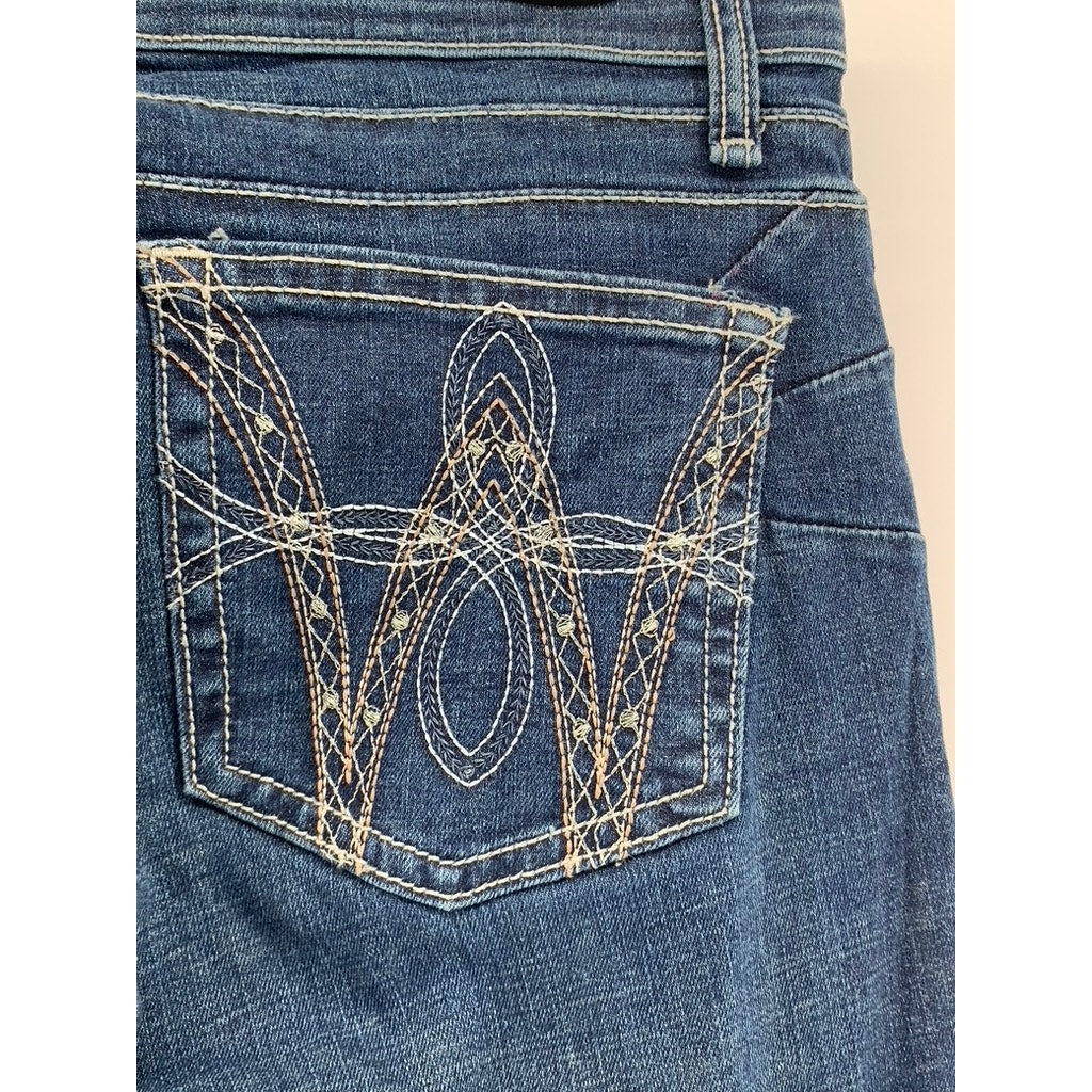 WRANGLER Women's Q-BABY Western Riding BootCut Stretch Denim Jeans SZ  9/10