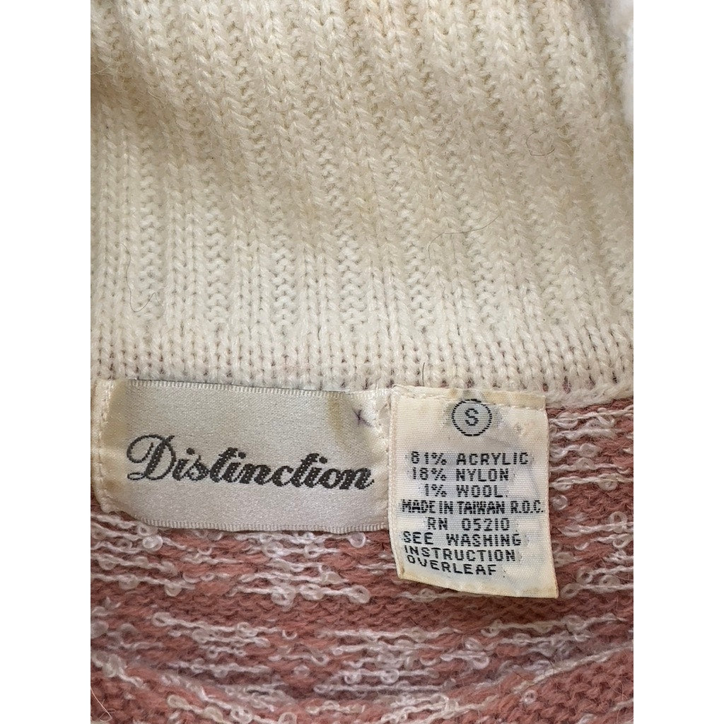 DISTINCTION Women's Beige-Pink Printed Knit Long Sleeve Turtleneck Sweater SZ S